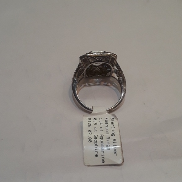 NWT Aguamarine, Sapphire, diamonds in S.S - Picture 4 of 5